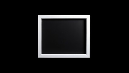 Modern white frame with a black background, perfect for showcasing art or photos