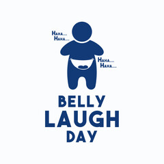 Belly Laugh Day. Flat design vector. White background.