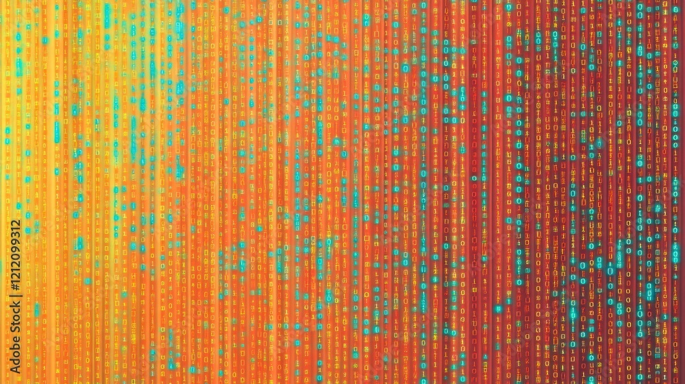 Poster binary code background featuring a seamless arrangement of 0s and 1s.