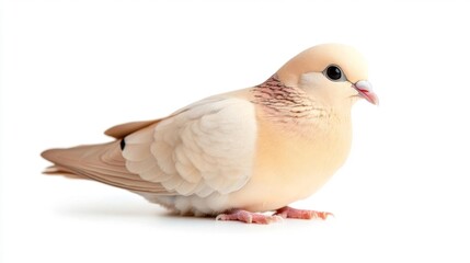 Obraz premium Serene Collared Dove on White Background. Generative AI