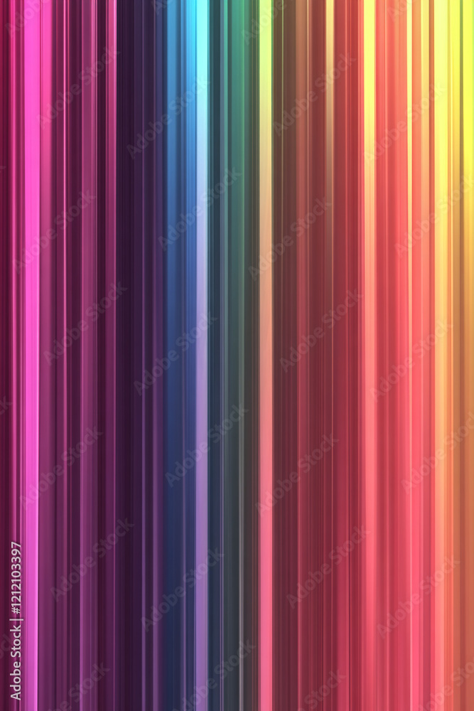 Poster colorful gradient vertical stripes with glossy and reflective texture in rainbow hues