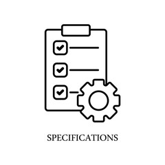 Fototapeta premium Icon a specification, isolated against a clean background.