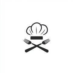 Chef hat, forks, restaurant logo