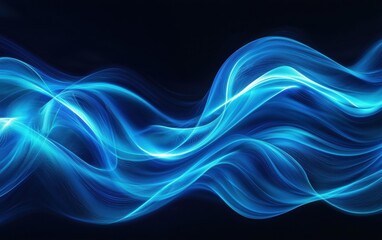 Obraz premium Bold electric blue and cyan swirling waves resembling fluid motion in high contrast