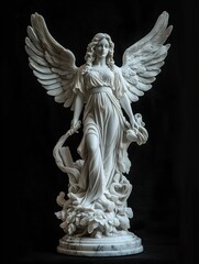 Fototapeta premium Marble sculpture of Nike, goddess of victory, showcasing intricate details