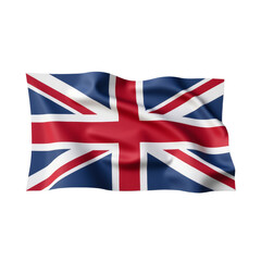 Waving United Kingdom flag transparent background