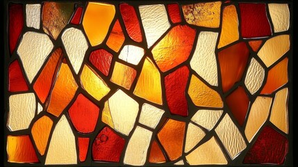Stained Glass with Beautiful Mosaic Pattern, Colorful Broken Pieces Reflecting Sunlight. A Symbol of Art, Light, and Fractured Beauty, Showcasing Vibrant Colors and Intricate Design.