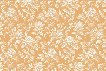Floral Toile Tapestry Pattern. Vintage botanical wallpaper pattern. Background image. Created with Generative AI technology