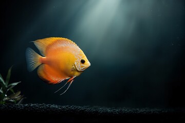 Obraz premium Close-Up of Captivating Discus Fish in a Vibrant Artistic Aquarium A Unique Underwater Photography Experience