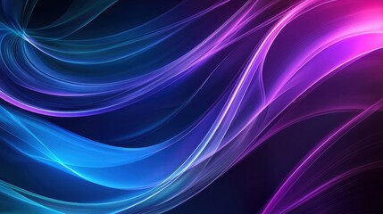 Naklejka premium Abstract Background with Flowing Light Waves in Blue, Purple, and Pink Tones Ideal for Modern Designs and Technology Themes
