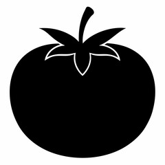 Stylized Black Tomato Shape – Vector Illustration