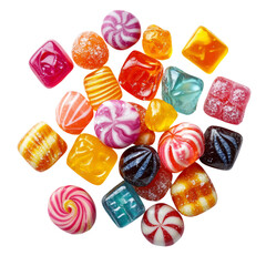 Assortment of Classic Hard Candies Isolated on transparent background