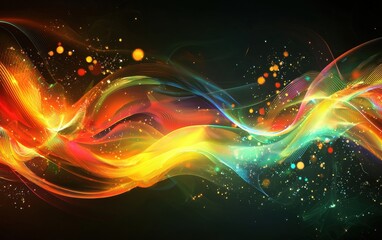Fototapeta premium Vibrant rainbow-colored swirls forming an energetic and modern background