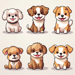 Fototapeta premium set of dogs
