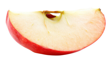 Fresh Red Apple Slice on White Background
