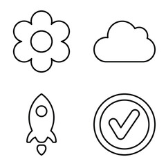 Simple Shapes Flat Icon Set Isolated On White Background