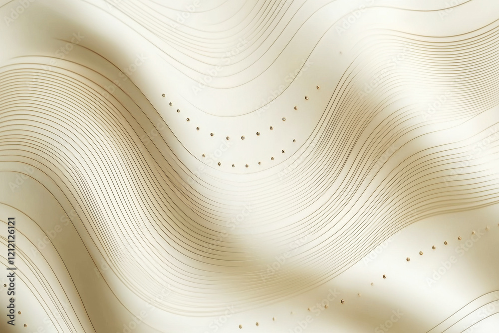 Poster intricate abstract minimalist pattern with soft beige tones and delicate circular lines on a light b
