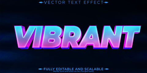 Neon editable text effect, editable party and shiny text style