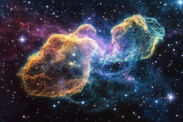 Celestial Nebula Twin Formation Cosmic Dust Clouds