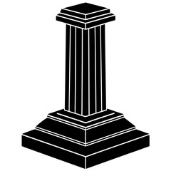  pillar base silhouette vector illustration 