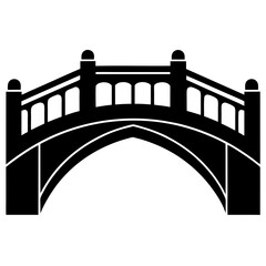 Bridge underside silhouette vector illustration 