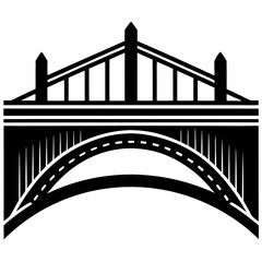 Bridge underside silhouette vector illustration 
