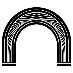A concave stroke mimicking an arch silhouette vector illustration 