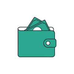 Wallet with cash vector illustration
