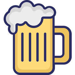 Beer Mug Vector Icon Set with Transparent Background