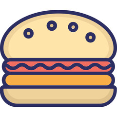 Burger  Vector Icon Set with Transparent Background