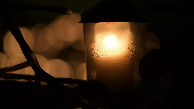 Graveyard light on a dark night