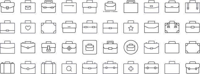 Briefcase Related Icon Set. Editable Stroke. Perfect for Web Sites, Books, Cards, Apps