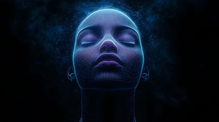 Minimal art, Minimal art representing artificial intelligence, meditation, relaxation, consciousness, deep dream, psychology, or artificial neural network