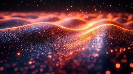A futuristic digital rendering of a cell undergoing mitosis, with glowing chromosomes and molecular structures aligned and dividing. 484