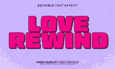 Retro text effect, editable text effect and pink 3d font style bold shadow girl poster design