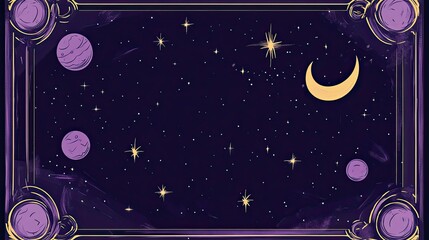 Celestial Night Sky with Planets and Stars