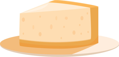 Creamy cheesecake slice rests on a plate, showcasing its smooth texture