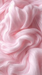 Fototapeta premium Fluffy pink cotton candy texture with soft swirls and shadows