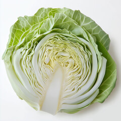 Obraz premium Intricate Patterns of Sliced Cabbage Highlighting Freshness