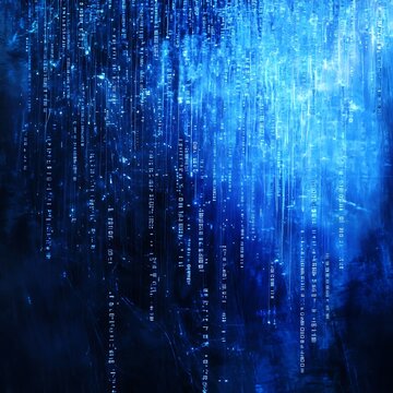 High-tech blue background with binary code pattern