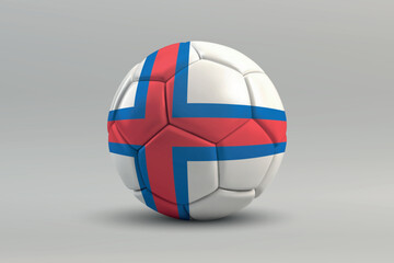 Obraz premium Faroe Islands Soccer Ball with National Flag Design