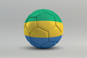 Fototapeta premium Gabon Soccer Ball with National Flag Design