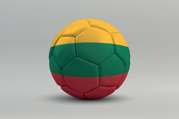 Fototapeta premium Lithuania Soccer Ball with National Flag Design