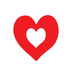 Red heart icon. Heart, love, romance or valentine's day red heart.