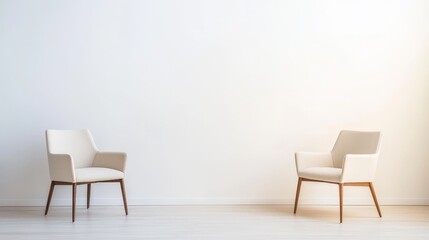Guiding Relationships Through Expert Advice and Consultation, Minimalist room featuring two elegant chairs against a light wall.
