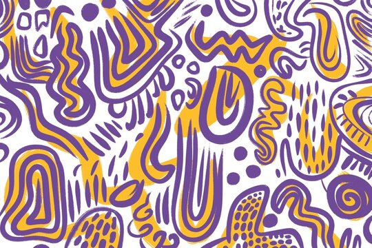 Abstract curves illustration with vibrant purple and yellow hues