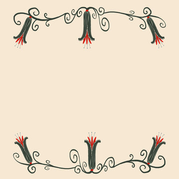 Artistic floral illustration with elegant vine design