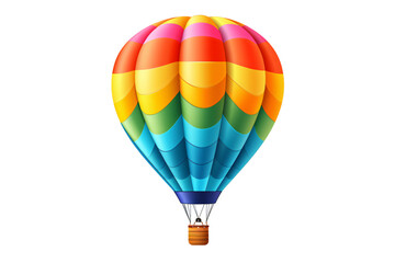 Fototapeta premium Vibrant Rainbow Hot Air Balloon Illustration Colorful Travel Adventure Design Element