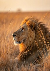 lion in the wild looking ahead © feeijo