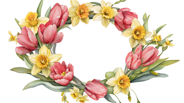 Beautifully Crafted Watercolor Floral Wreath for Custom Text Layout